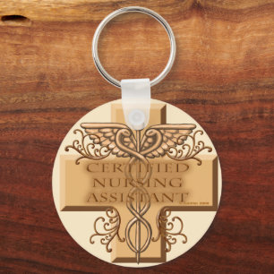 CNA Caduceus Premium Round Keychain