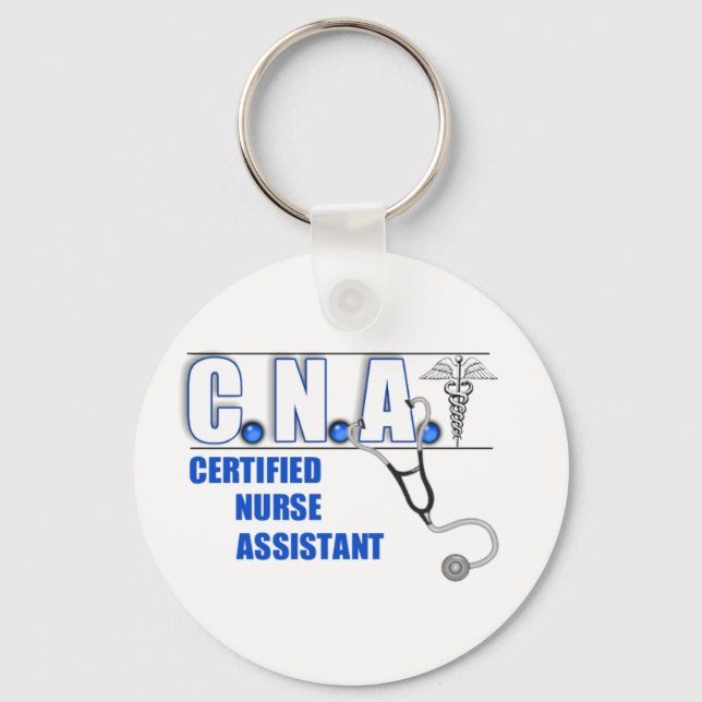 CNA Certified Nurse Assistant with Stethescope Key Ring (Front)
