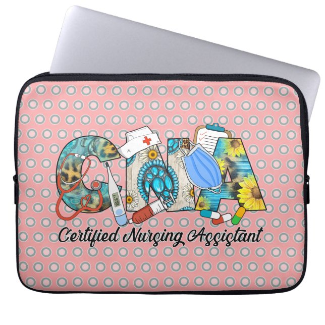 CNA Certified Nursing Assistant Laptop Sleeve (Front)