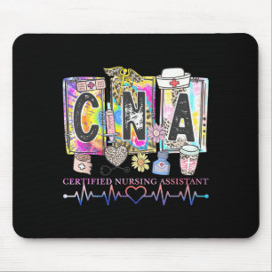 Cna Certified Nursing Istant Groovy Flower Nurses Mouse Pad