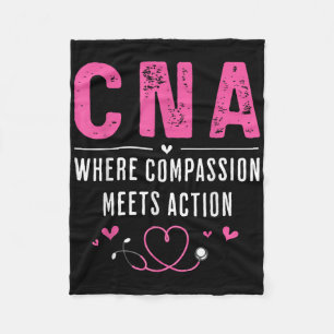 Cna Certified Nursing Istant Patient Health Medica Fleece Blanket