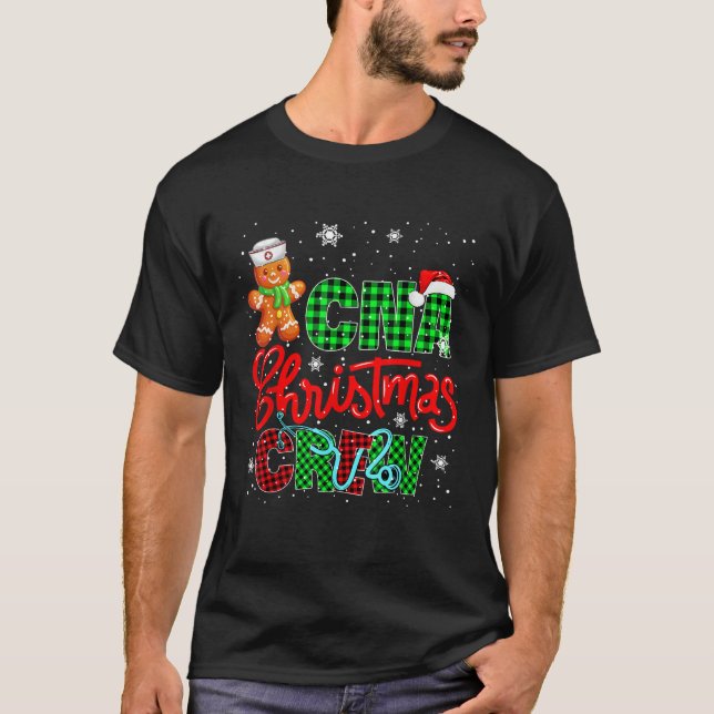CNA Christmas Crew Santa Gingerbread Nursing Squad T-Shirt (Front)