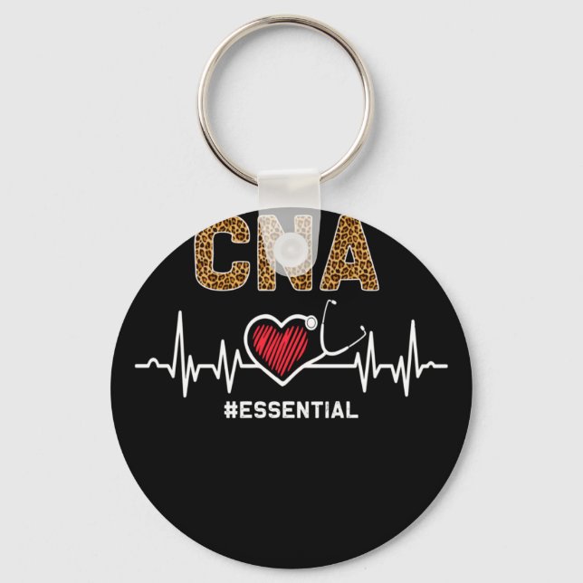 CNA #Essential Stethoscope Heartbeat Hospital Key Ring (Front)