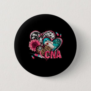 Cna Heart Pink Sunflower Breast Cancer Awareness W 6 Cm Round Badge