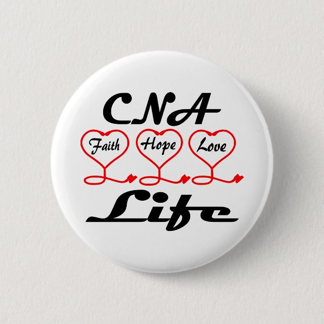 CNA Hope Love Faith 6 Cm Round Badge (Front)