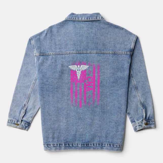 CNA Instructing Certified Nursing Assistant 1  Denim Jacket (Back)
