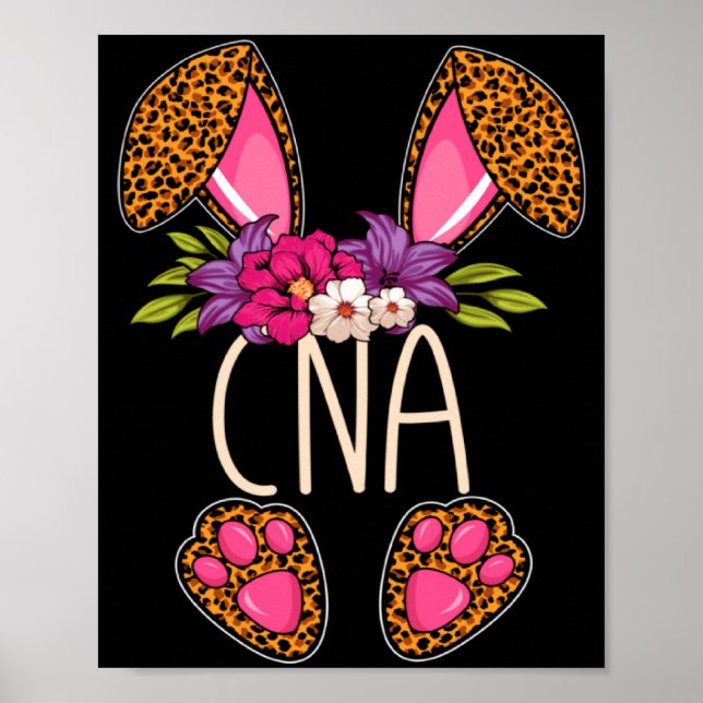 Cna Leopard Bunny Happy Easter Sunday Egg Easter  Poster (Front)
