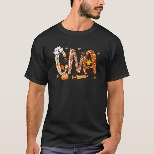 CNA Leopard Leopard Plaid Pilgrim Hat Fall Thanksg T-Shirt (Front)