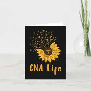 CNA Life Sunflower Proud CNA Cute Nurse Card