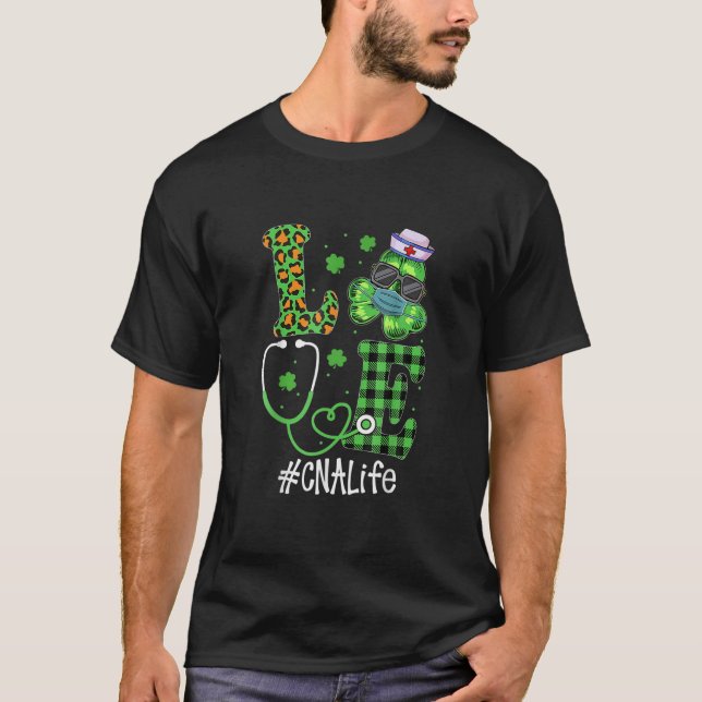 CNA Love Patrick Day Leopard Stethoscope T-Shirt (Front)