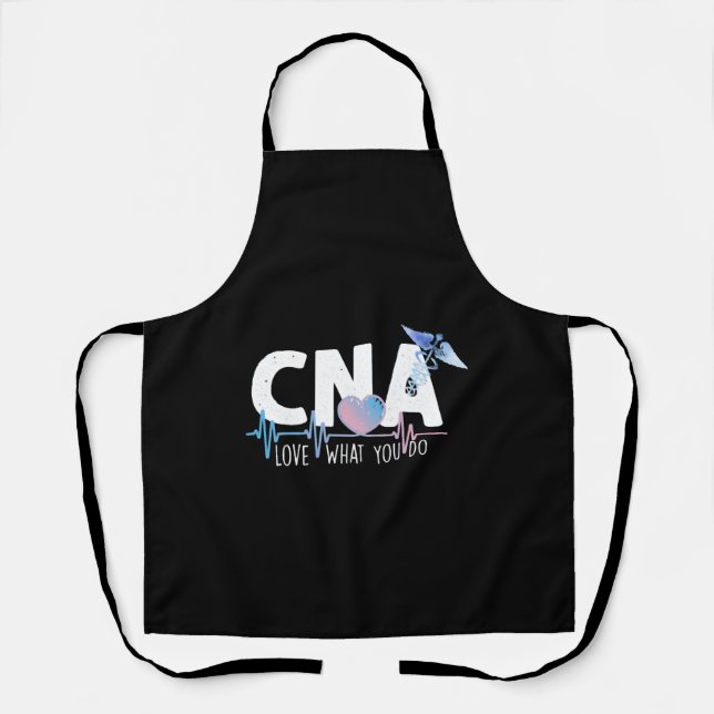 CNA Love What You Do Heartbeat Certified Nursing  Apron (Front)