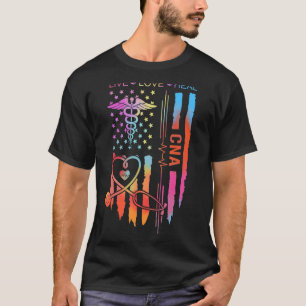 CNA Nurse Appreciation Week Gift USA Flag 4th of J T-Shirt