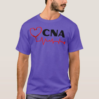 CNA Nurse Assistant with stethoscope heartbeat bla T-Shirt