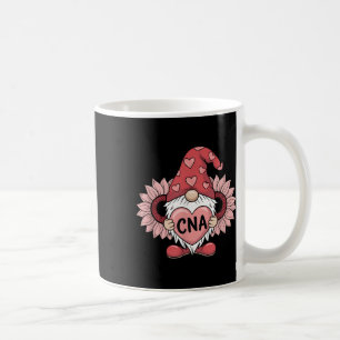Cna Nurse Gnome Holding Heart Sunflower Valentines Coffee Mug