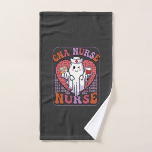 Cna Nurse Halloween Ghost Stethoscope Blood Bag Hand Towel
