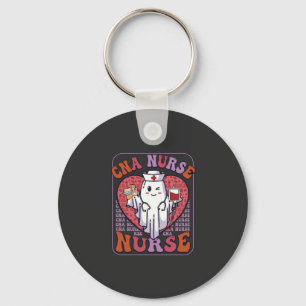 Cna Nurse Halloween Ghost Stethoscope Blood Bag Key Ring