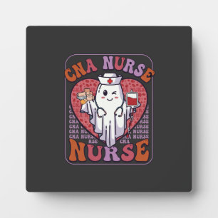 Cna Nurse Halloween Ghost Stethoscope Blood Bag Plaque
