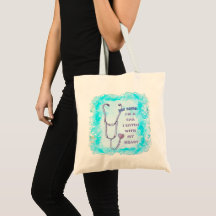 CNA Nurse heart tote bag