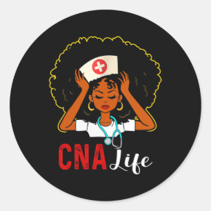 Cna Nurse Life Black History Month African America Classic Round Sticker