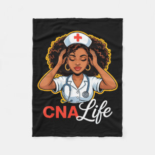 Cna Nurse Life Black History Month African America Fleece Blanket