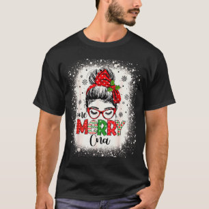 Cna Nurse Messy Bun Nurse's Aid Christmas  T-Shirt