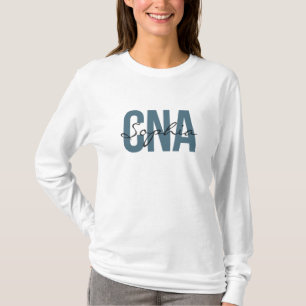 CNA Nurse Personalized Name Bold Typogrphy T-Shirt