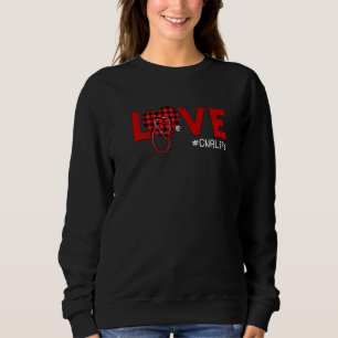 Cna Nurse Plaid Red Love Heart Stethoscope Nurse M Sweatshirt