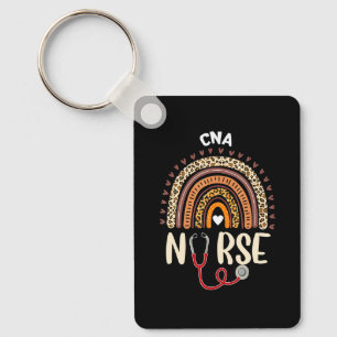 Cna Nurse Rainbow Leopard Print Nurse Day Costume Key Ring