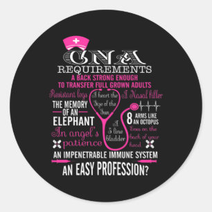 Cna Nurse Shirt Nurse Breast Cancer Awareness Classic Round Sticker