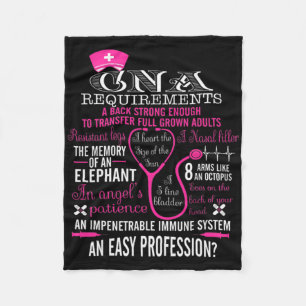 Cna Nurse Shirt Nurse Breast Cancer Awareness  Fleece Blanket