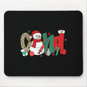 Cna Nurse Snowman Merry Christmas Leopard Snowmies Mouse Pad