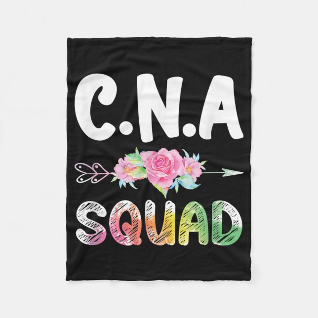 CNA Nurse Squad Certified Nursing Assistant Fleece Blanket (Front)