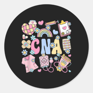 Cna Nurse Stuff Retro Certified Nursing Istant Nur Classic Round Sticker