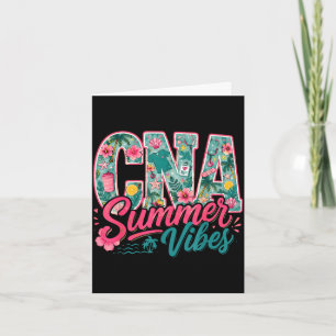 Cna nurse summer vibes floral beach hawaii nursing card