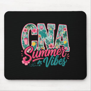 Cna nurse summer vibes floral beach hawaii nursing mouse pad