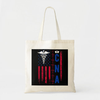 CNA Nurse USA Flag Certified Nursing Assistant Hos Tote Bag