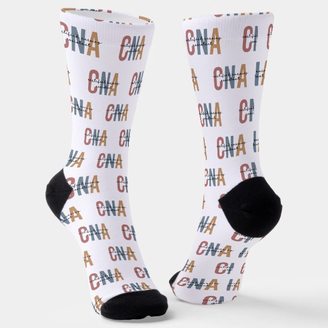 CNA Retro Certified Nursing Assistant Gifts Socks (Angled)
