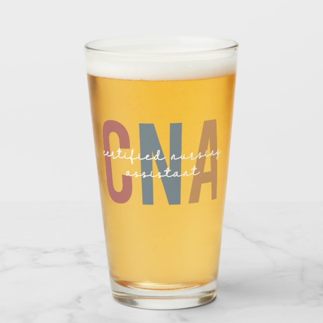 CNA Retro Certified Nursing Assistant Glass (Front Filled)