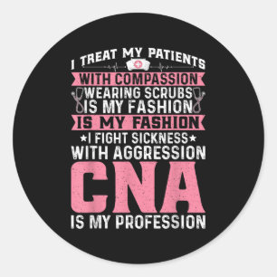 Cna Shirts Gifts For Men Women Co. Cna Certified N Classic Round Sticker