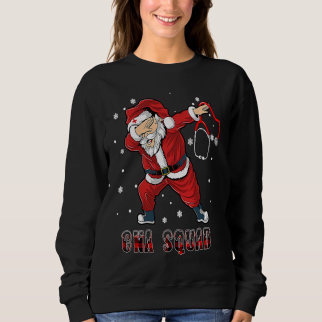 CNA Squad Santa Dab Nurse Christmas Dabbing Xmas Sweatshirt (Front)