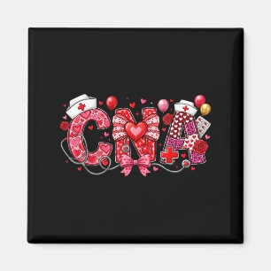 Cna Valentine Coquette Bow Stethoscope Nurse Girl Magnet