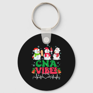 Cna Vibes Nurse Snowman Stethoscope Santa Funny Ch Key Ring