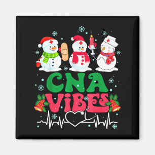 Cna Vibes Nurse Snowman Stethoscope Santa Funny Ch Magnet