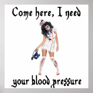 CNA Zombie Nurse, funny Poster