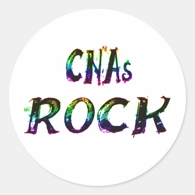CNAs ROCK COLOR Classic Round Sticker (Front)