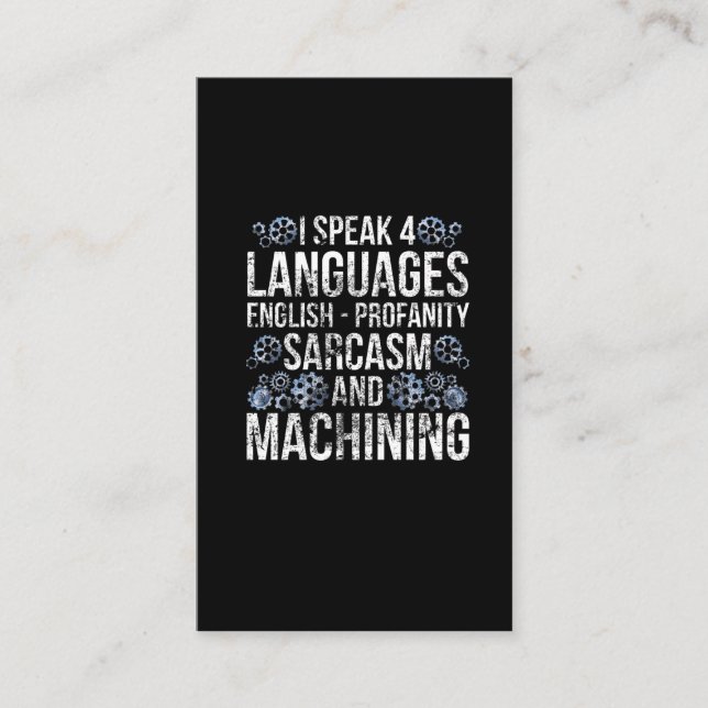 CNC Machining Sarcasm Funny Machinist Business Card (Front)