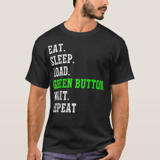 CNC Operator Machinist Funny Green Button  T-Shirt