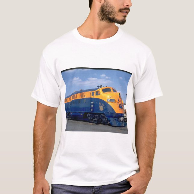 CNJ EMD F-3A #56. (train;sky_Trains T-Shirt (Front)
