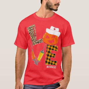 CNM Nurse Halloween Pumpkin Leopard Love Nurse Lif T-Shirt
