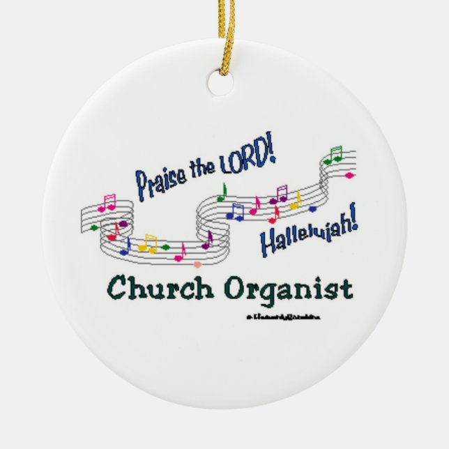 Cnotes Church Organist Ceramic Ornament (Front)